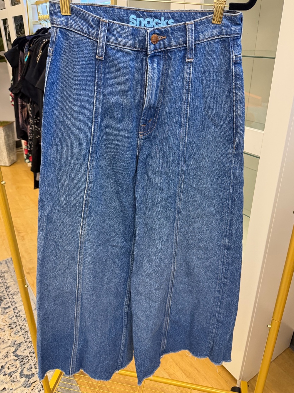 Mother Snacks The Lunch Line Sneak Fray Size 25 Wide Leg Denim - Picture 8 of 15